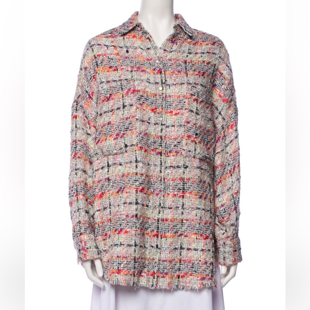 IRO Mekkie Tweed Oversized Shirt Jacket - Picture 8 of 11
